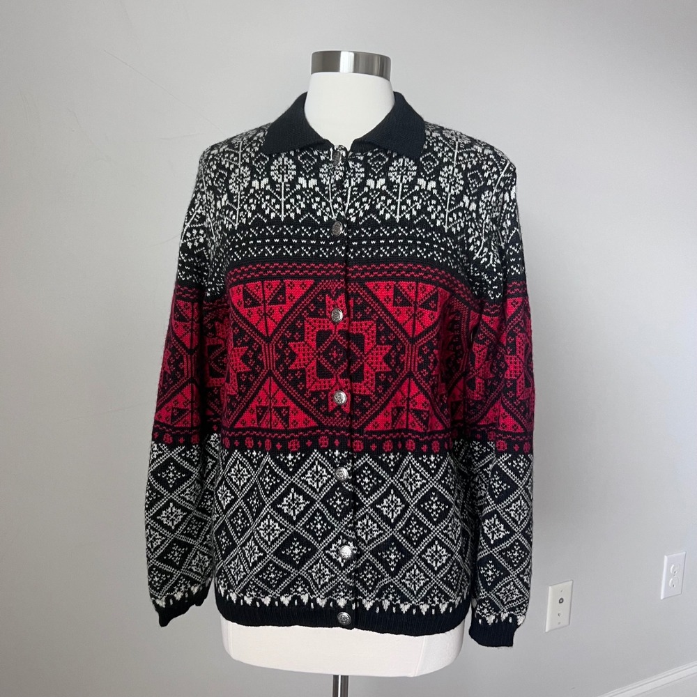 Vintage Pendleton Originals Womens 100% Wool‎ Cardigan Sweater Fair Isle Large - Picture 10 of 12